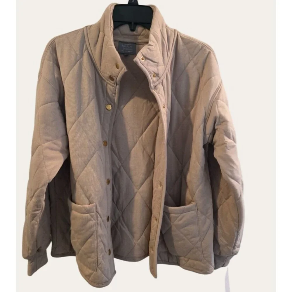 Quilted Snap-Front Jacket in Taupe, Black, or Olive - Picture 7 of 8